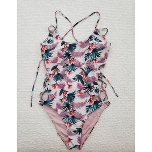 ALYNED floral open side swimsuit L